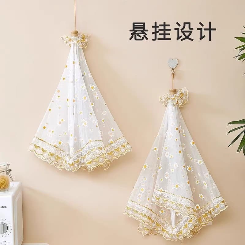 Extra Large Fly-Proof Food Cover for Dining Table, Foldable Solid Colour Mesh Food Tent