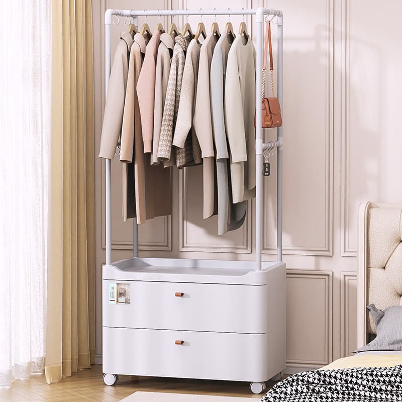 Floor Standing Clothes Rack with Storage