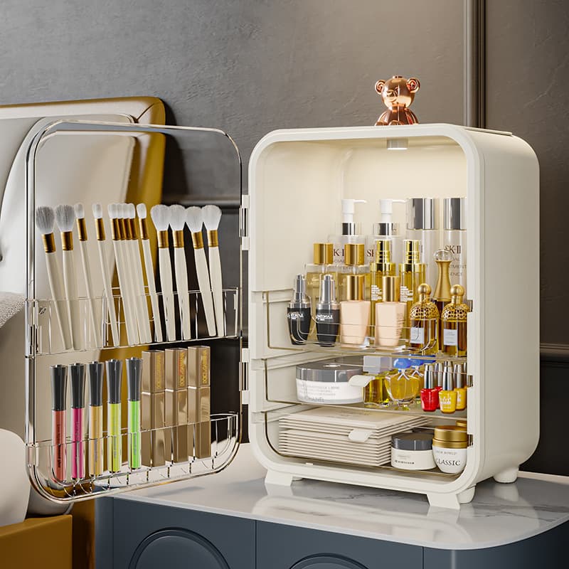 Cosmetic Storage Organiser with Dustproof Cover for Bedroom, Living Room & Bathroom