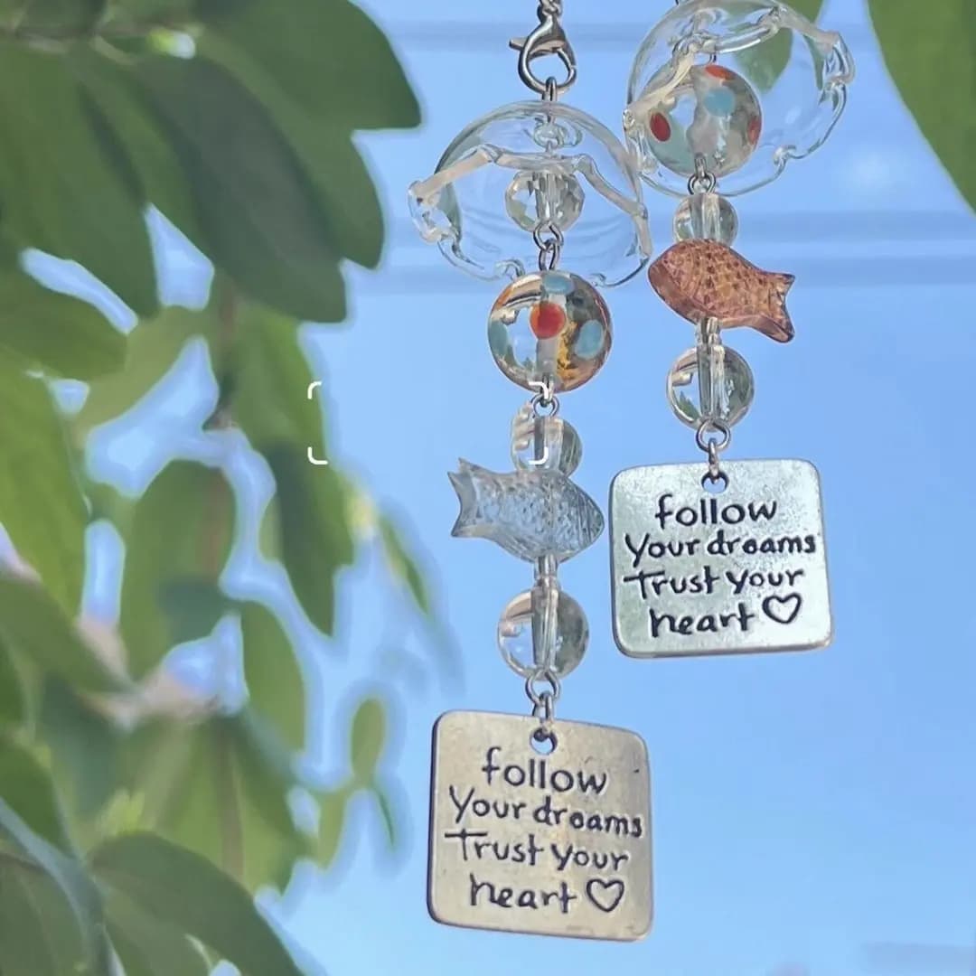 Goldfish wind chime phone charm, ccd camera card album decoration, DIY bracelet bead accessory