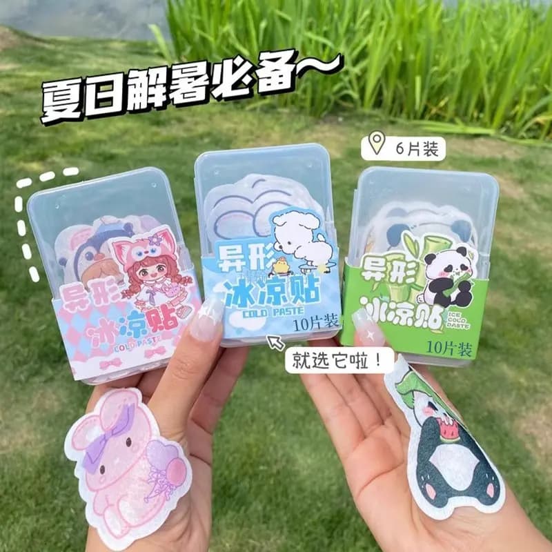 Cooling Gel Patches for Phones - Cartoon Design, Summer Heat Relief for Students