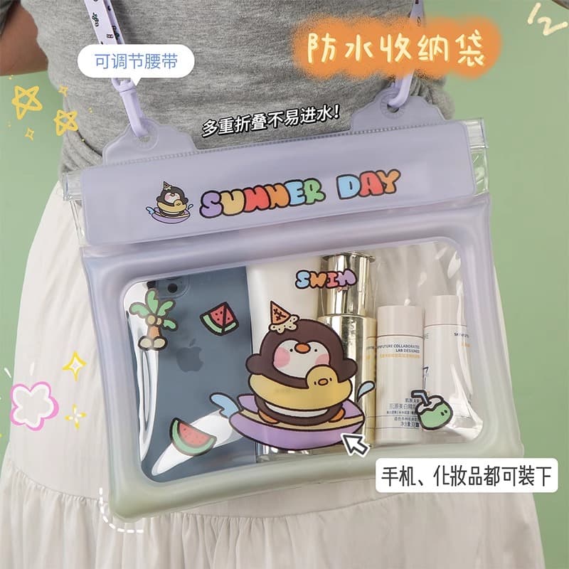 Large Capacity Waterproof Bag Crossbody Waist Pack Touchscreen Photo Swimming Floating Water Park Cosmetic Bag Universal
