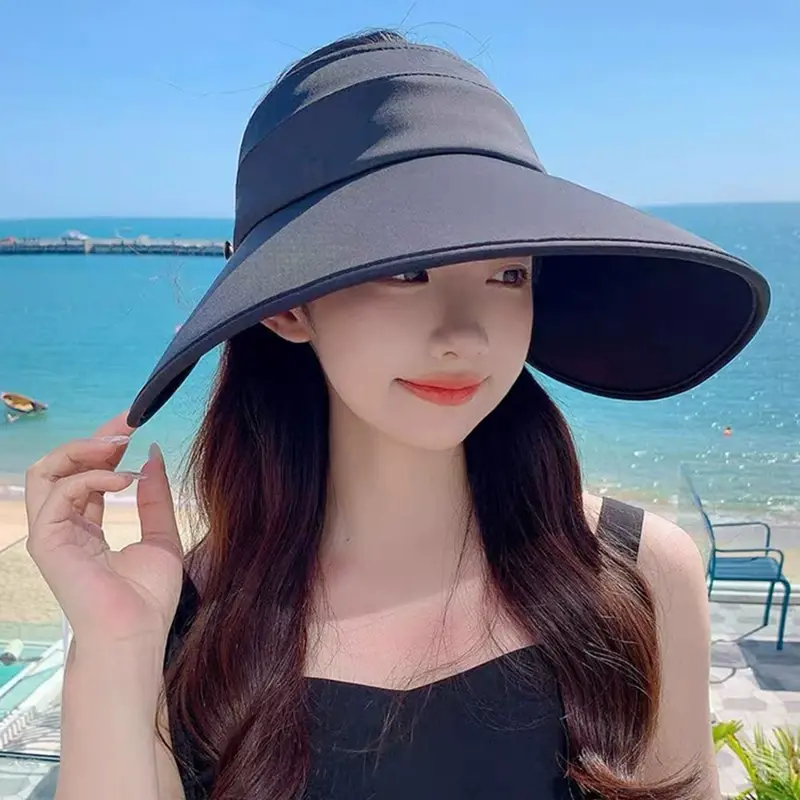 Summer New Wrap-Around Full Sun Protection Visor Hat for Women, Wide Brim, UV Protection