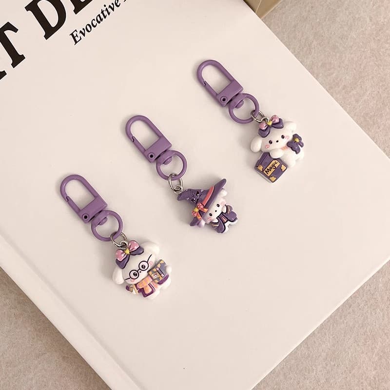 Cartoon Magic Puppy Cute Keychain Pendant for Girls, Friends, Students, Bag Charm, Gift Decoration
