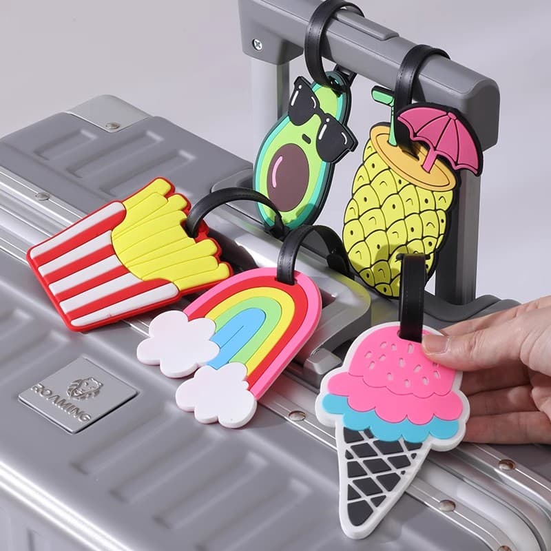 Silicone Luggage Tag with Name Card for Suitcase, Travel Bag ID Tag