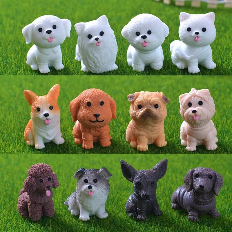 Study room accessories - lifelike cute puppy figurine, home desktop living room creative healing 2025 new decoration