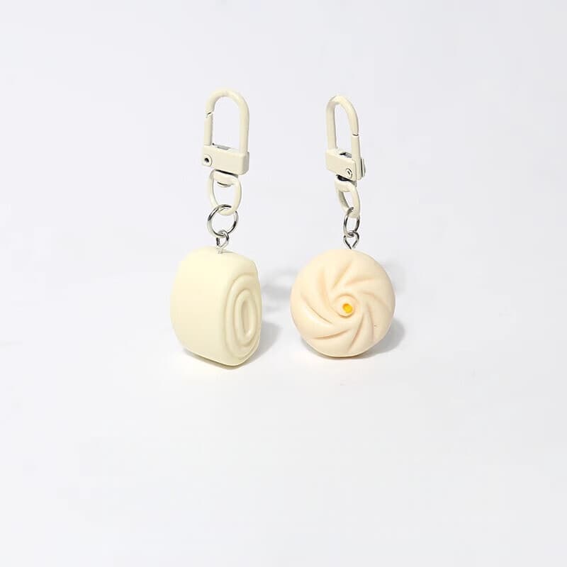New Cute Breakfast Series Baozi Egg Bag Keychain, Minimalist Accessory, Small Charm