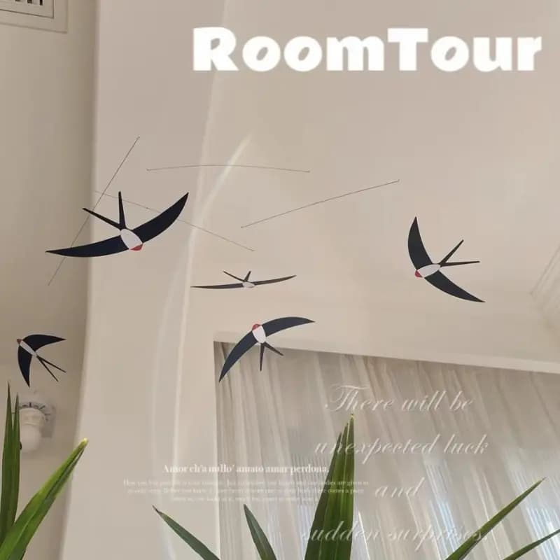 Nordic-style Swallow Balancing Hanging Decoration DIY Craft Kit for Kindergarten and Children's Day Gifts