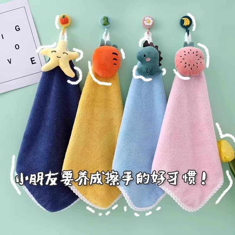 Cute Hanging Hand Towel for Home and Kids Bathroom, No Lint