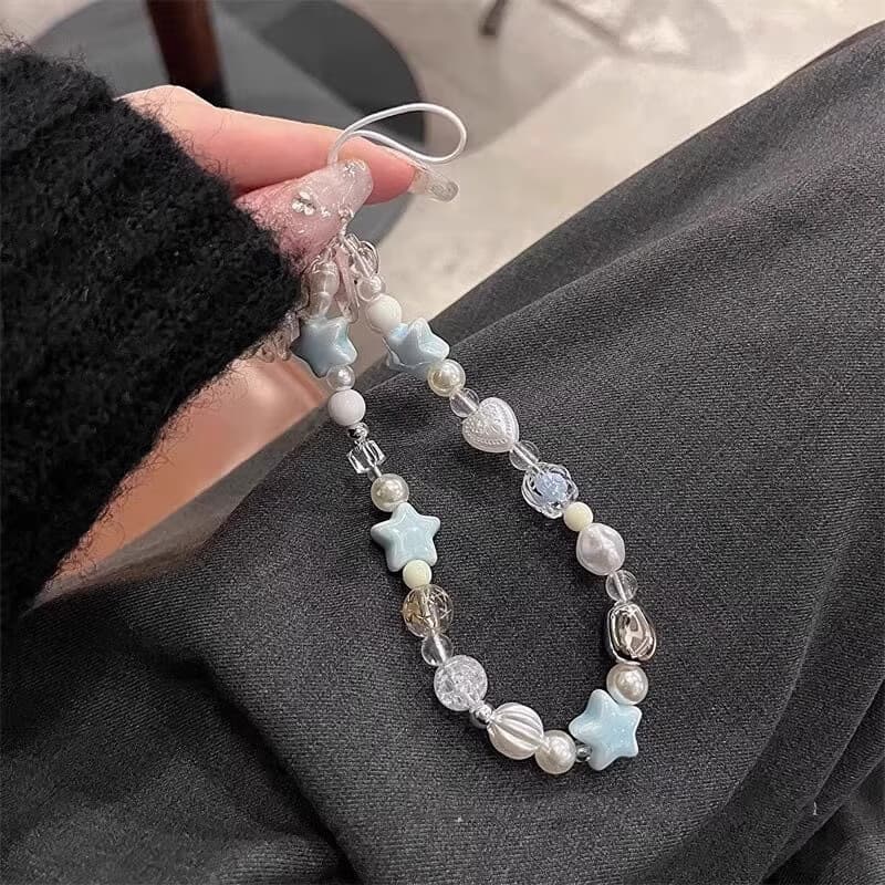 Ins-style star phone charm, DIY new CCD phone strap, beaded chain, bag accessory