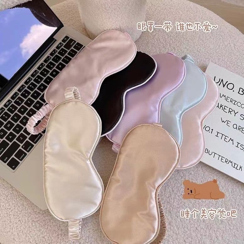 Summer Double-Sided Light-Blocking Sleep Mask with Lace, Adjustable Head Strap, Thin Style for Daytime Napping