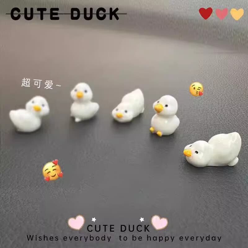 Mini Yellow Duck Desk Ornament - Cute Small Novelty Figure