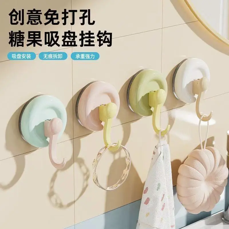 New Dopamine Suction Cup Hook Adhesive Coat Hook for Bathroom Wall Heavy Duty Towel Hook No Trace