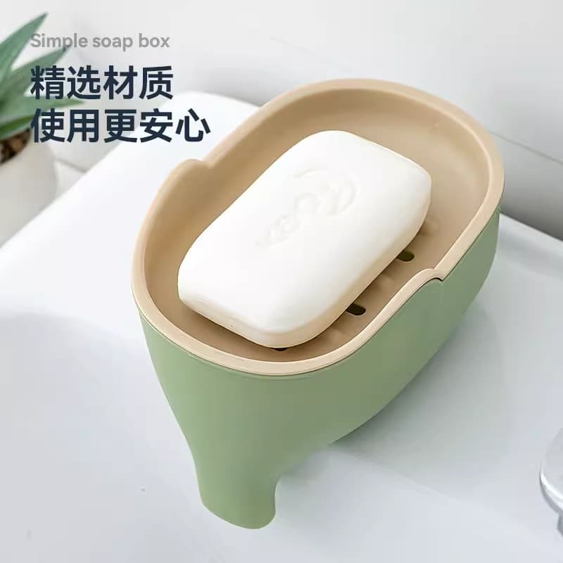 Elephant plastic draining soap dish, creative, premium, lightweight luxury, for bathroom and home