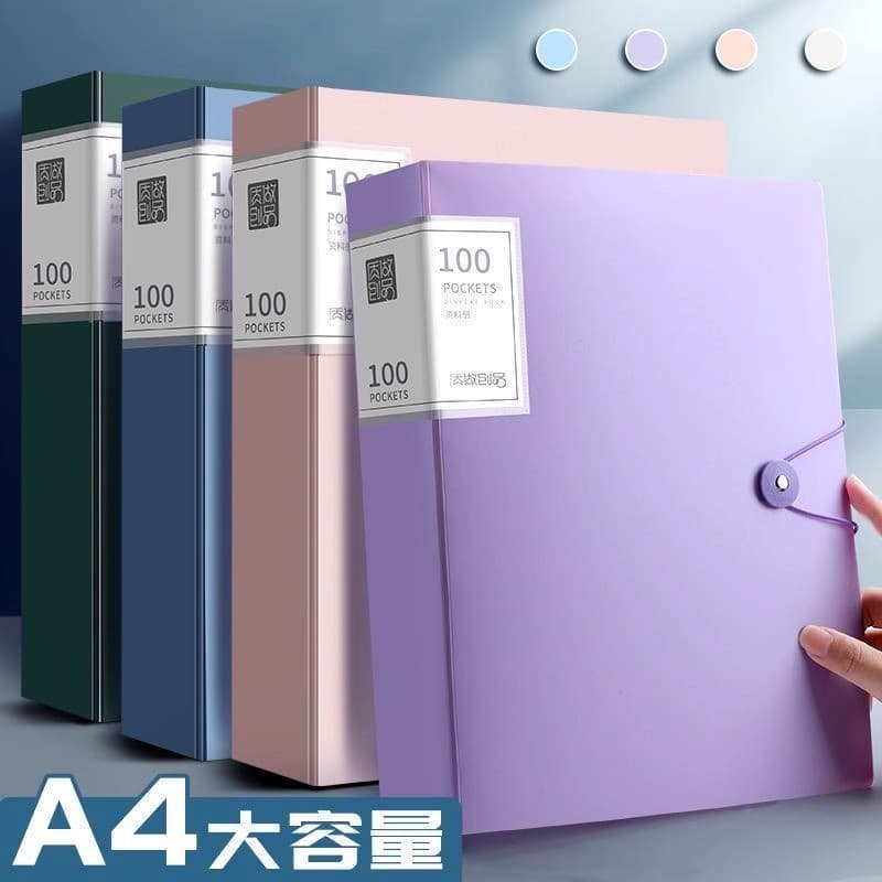 A4 Folder Transparent Insert Document Book for Students, Exam Paper Storage Bag, Large Capacity File Bag