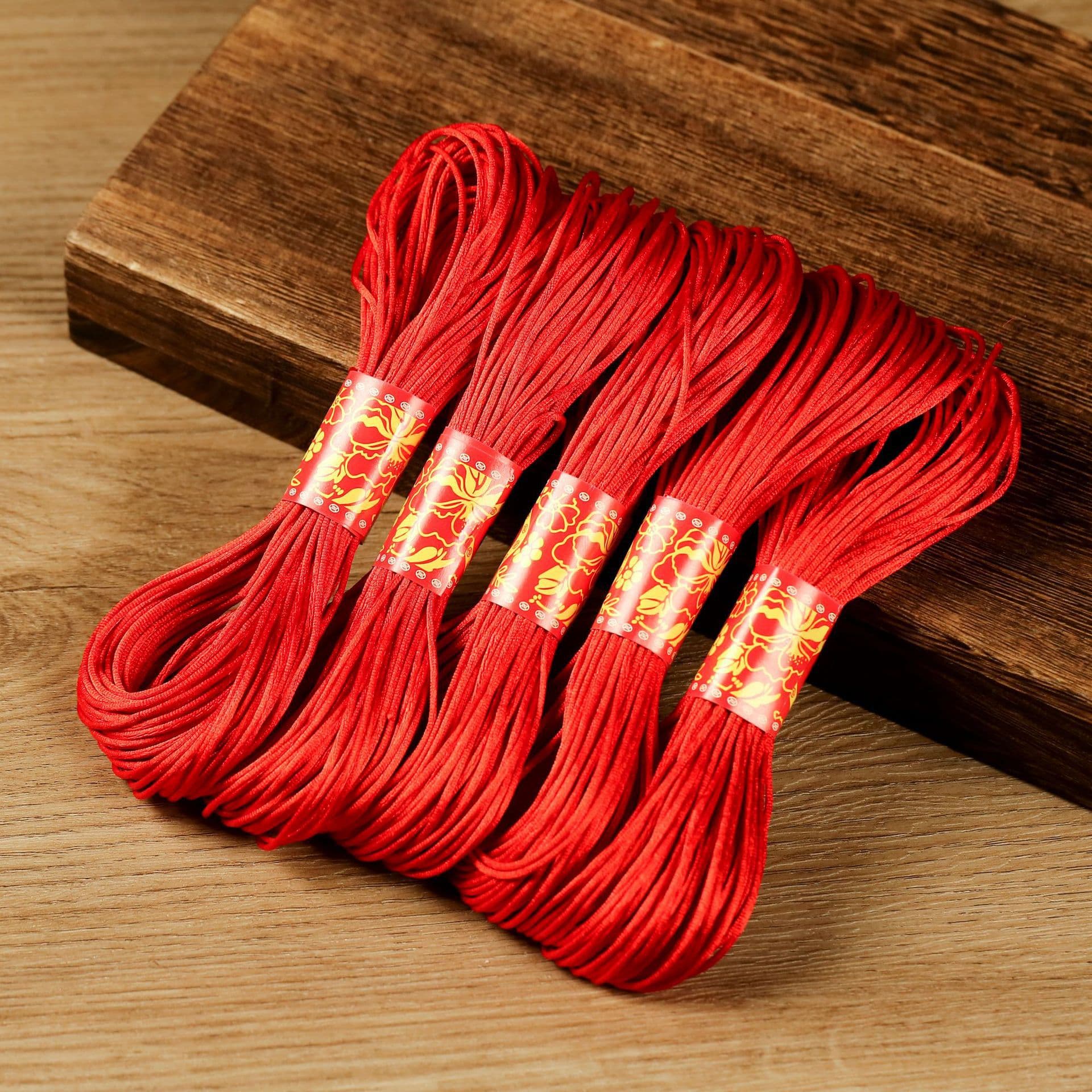 Red wedding binding rope set with dragon and phoenix scissors