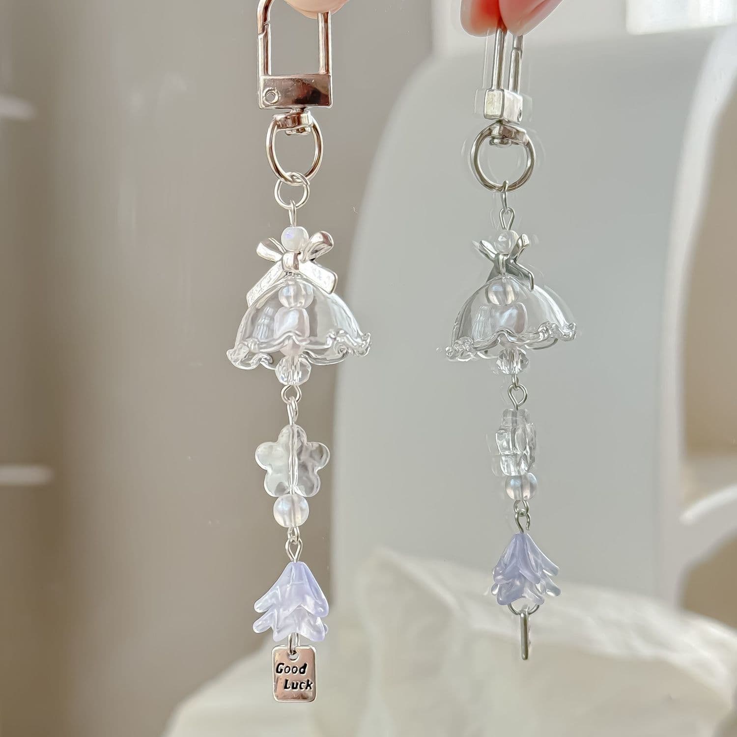 Pure Wind Chime Handmade Hanging Ornament, Lily of the Valley Phone Strap, Car Hanging Charm, CCD Lanyard