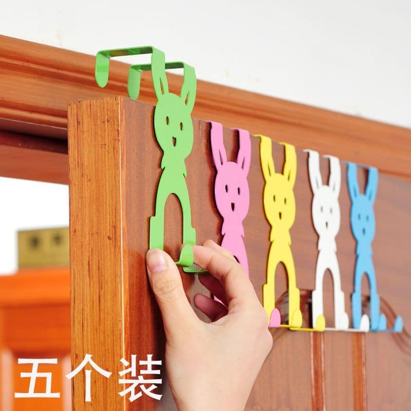 Cute Rabbit Over-the-Door Hook, No-Drill Door Coat Hook, Storage Rack, Cabinet Hook