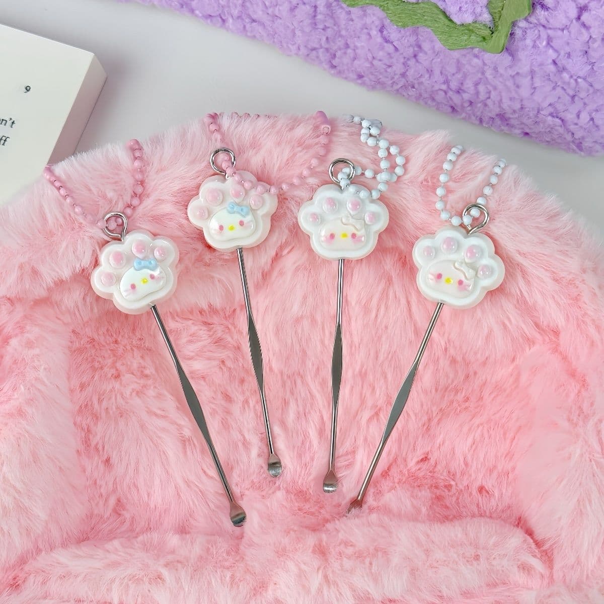 Cute Girl Cartoon Ear Pick Keychain - Bag Charm, Gift for Friends & Couples