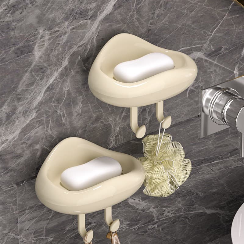 Wall-mounted soap dish with cute cartoon cloud design, for bathroom and toilet storage