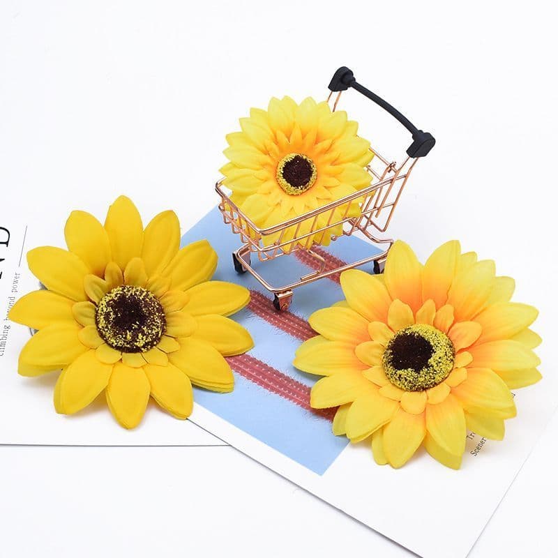 Artificial Sunflower Daisy Flowers Handmade DIY Hair Accessories Home Decor Photo Props Wedding Decoration