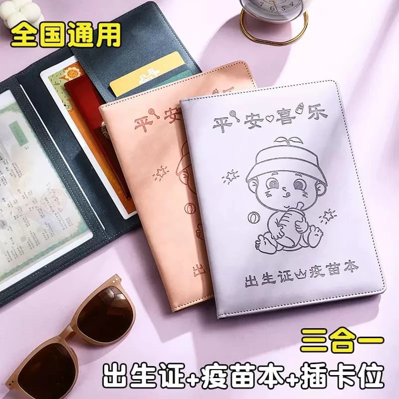 Baby Birth Certificate Protective Cover with Vaccine Booklet Slot – National Standard, 3-in-1 Storage