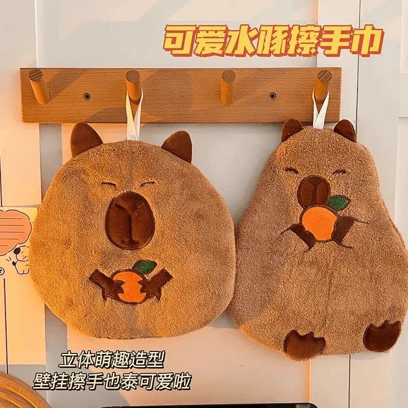 Capybara Hanging Hand Towel – Cute, Soft, Thick, Absorbent for Bathroom and Kitchen