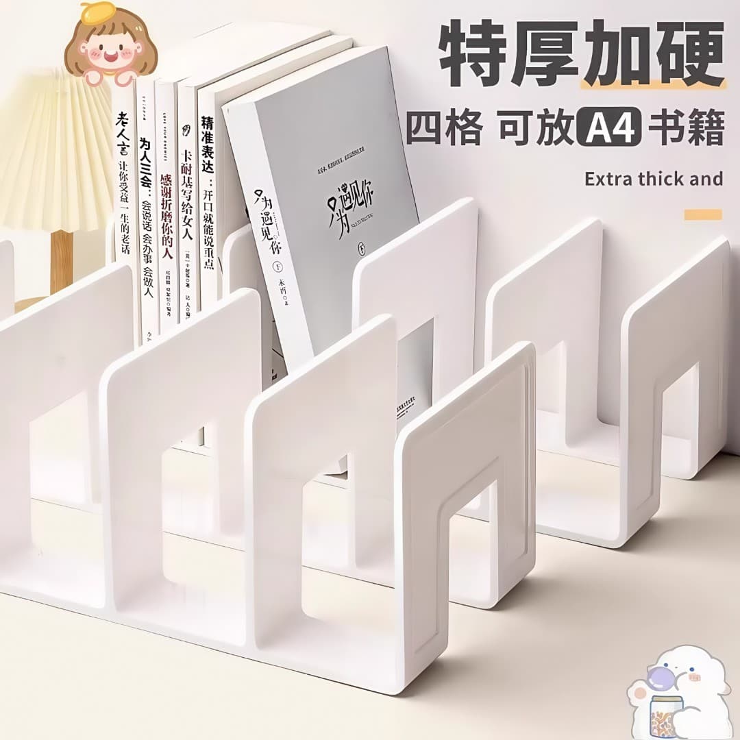 Desktop Multi-functional Storage Organiser Shelf for Books, Snacks and Decor, Student Book Stand