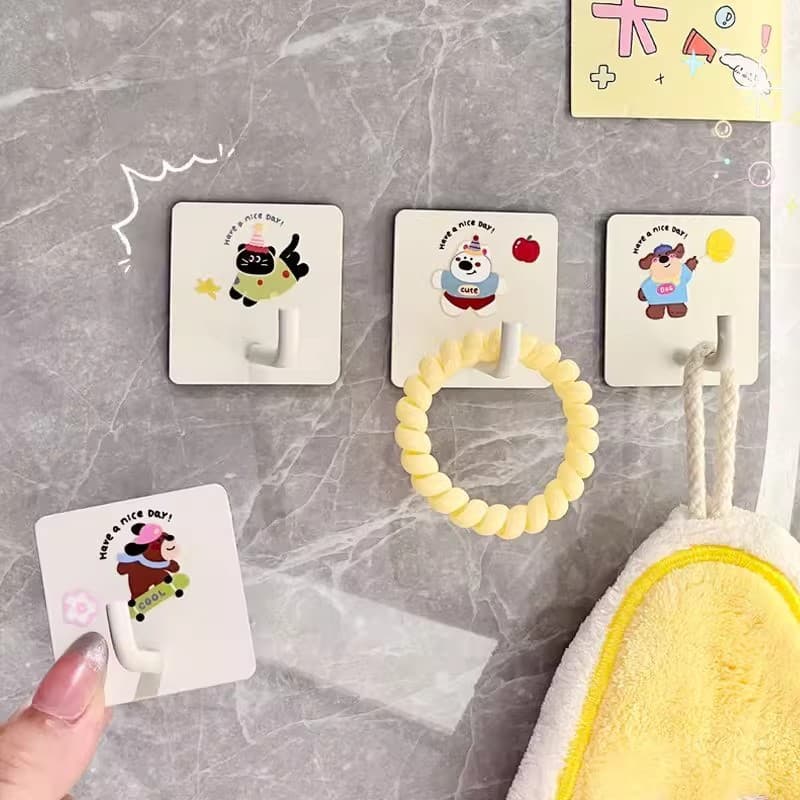 Cute Animal Bathroom Towel Rack and Shelf, No-Drill Wall Mount, Toilet or Bathroom Door Hook