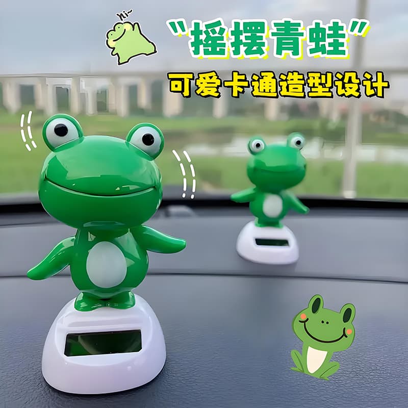 Swinging Frog Car Interior Decor Ornament for Dashboard, Roof, Boot