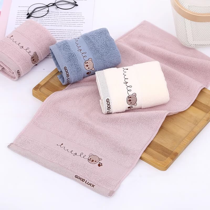 Children's Pure Cotton Towel Soft Absorbent Non-Shedding Kids Face Towel Cartoon Baby Bath Towel