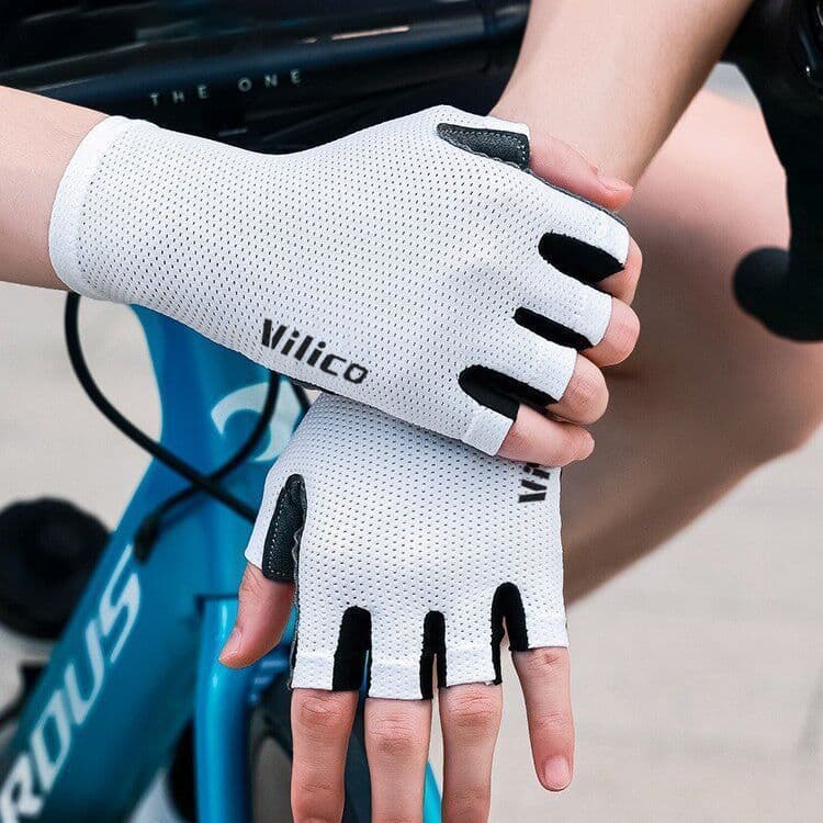 Summer Cycling Half-Finger Gloves, Anti-Slip, Breathable, Men's and Women's, Road Bike, Mountain Bike, Shock-Absorbing, Cycling Gear