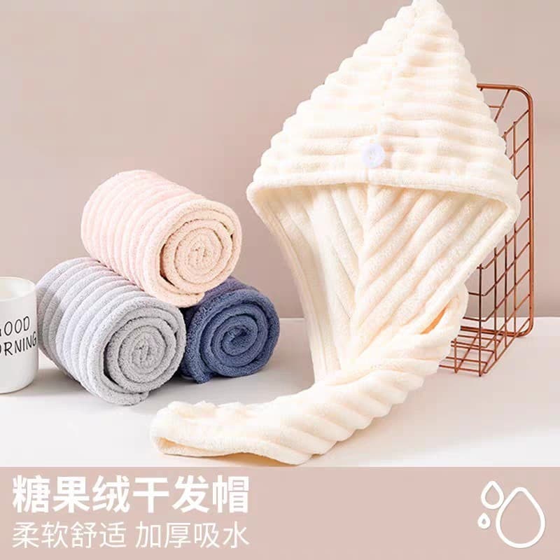 Microfibre Hair Drying Cap - Super Absorbent, Quick Dry, One-Piece, for Adult Long Hair, No Blow-Dry Needed, Large Towel