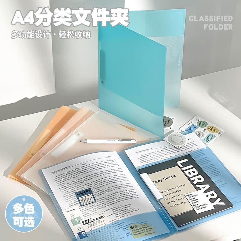 Thickened A4 Rotating Transparent Lever Arch Folder with Durable Clips, Side-Opening Exam Paper Organiser