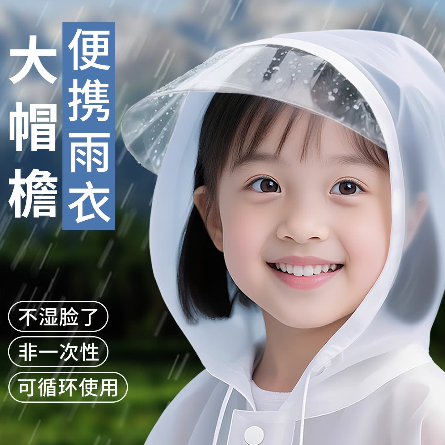 Disposable Heavy-Duty Children's Rain Poncho, Full-Body Rain Protection for Kindergarten and Primary School Students