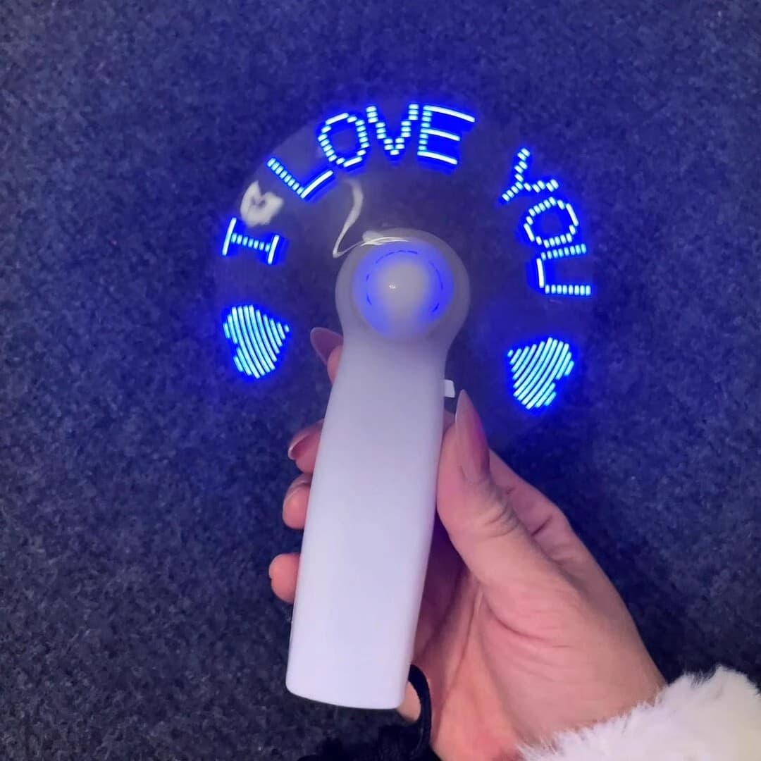 Iloveyou Fan Mini Portable Glowing Romantic Confession Proposal Prop 520 Valentine's Day Gift
