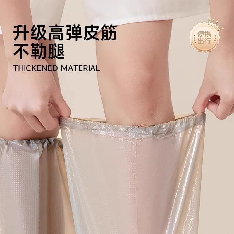 Disposable rain shoe covers, adult outdoor travel portable thick long full-body student anti-heavy-rain trouser covers
