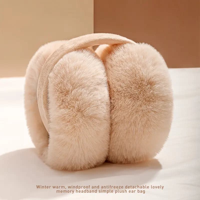 Fleece-Lined Foldable Ear Muffs for Women - Winter Warmth