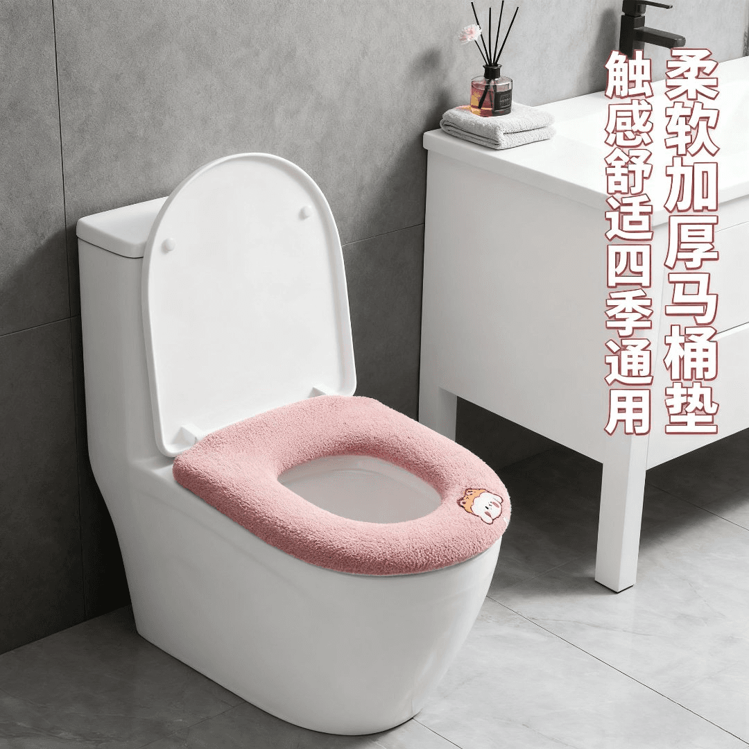 Toilet Seat Cover for Home, All-Season, Universal Fit, Large Size, Winter Thickened Cushion, Toilet Seat Pad