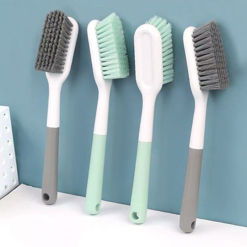 Long-handled shoe brush, hard bristle, extended length, durable, no shedding, for washing shoes and clothes