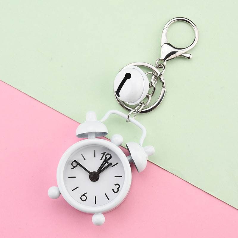 Creative Mini Alarm Clock Cartoon Keychain Cute Car Keyring Exquisite Couple Bag Pendant Small Gift