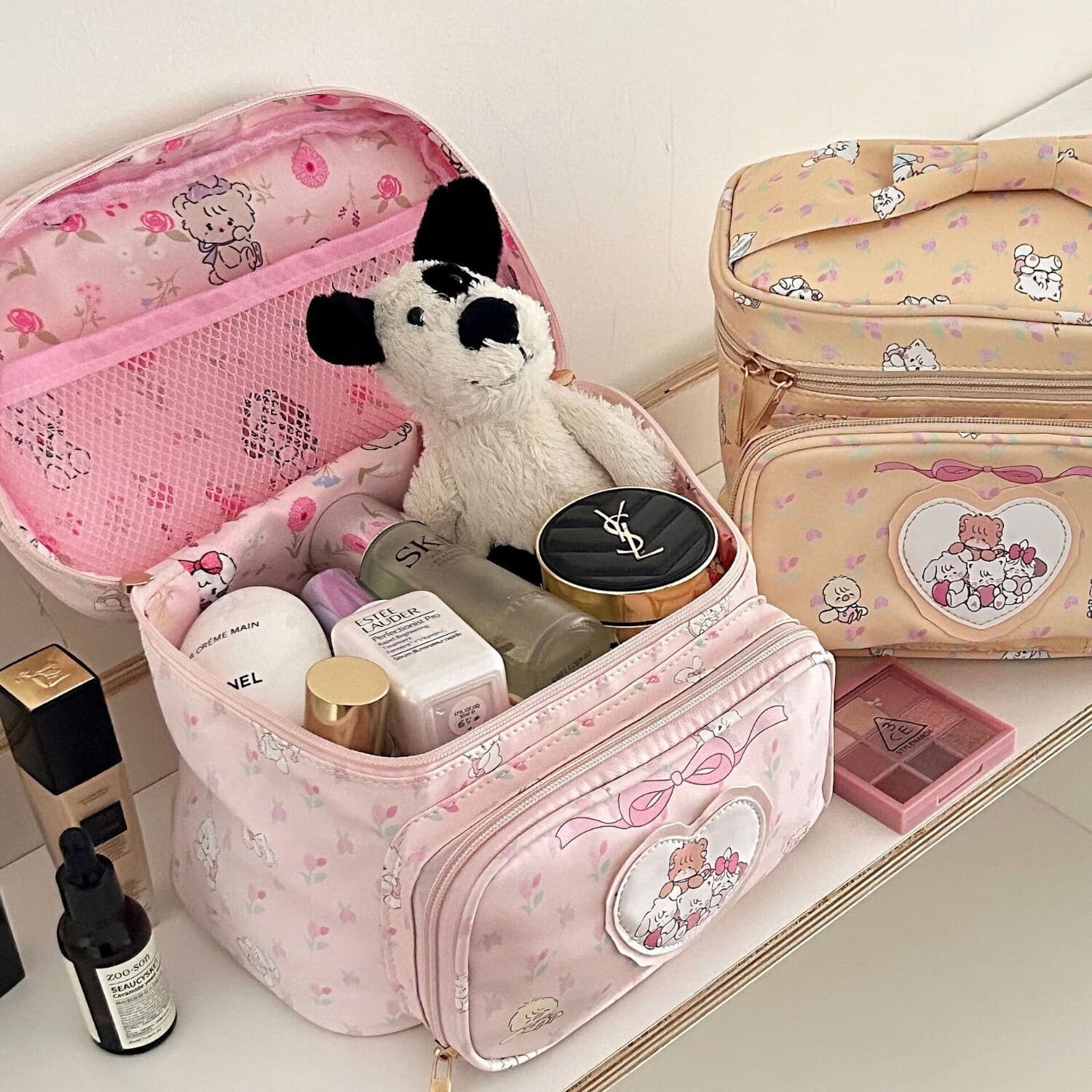 Cute princess makeup bag, large capacity, portable, travel, handbag