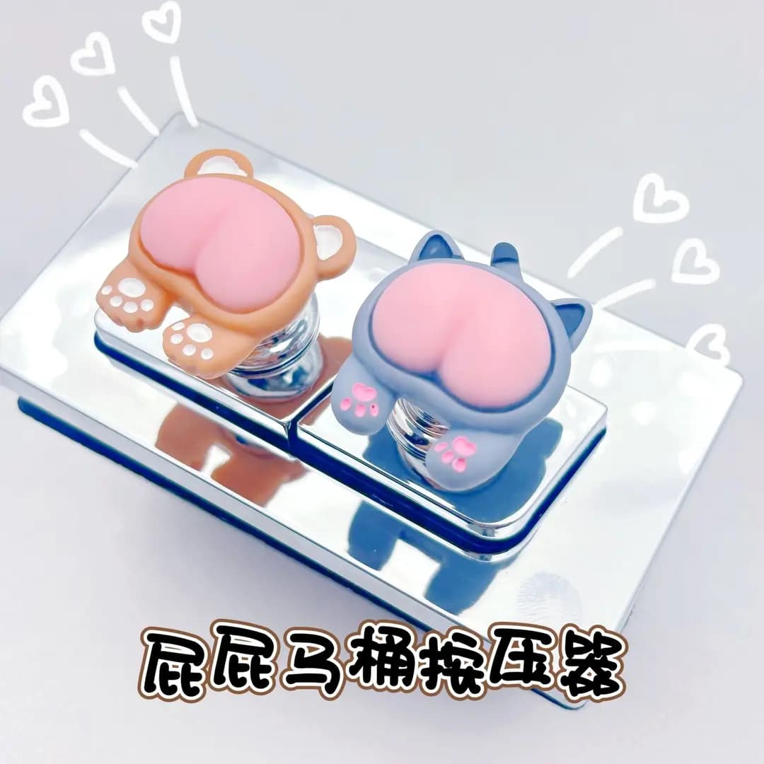 Animal Paw Toilet Flush Button Presser for Nail Art, Universal Toilet Flush Switch Assist Device