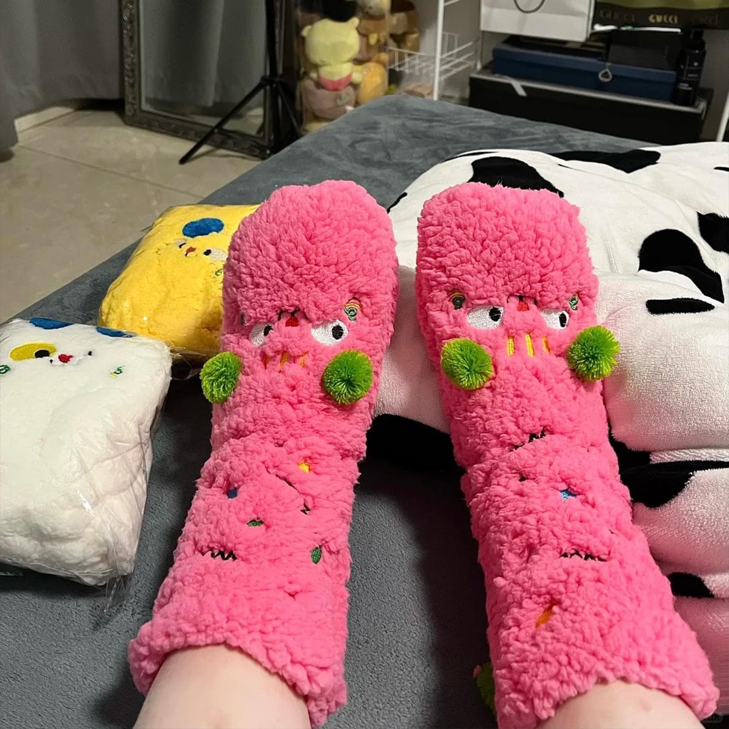 Dopamine Floor Socks for Women, Thickened Anti-Slip, Cute Coral Fleece Socks, 2025 New Winter Maternity Socks