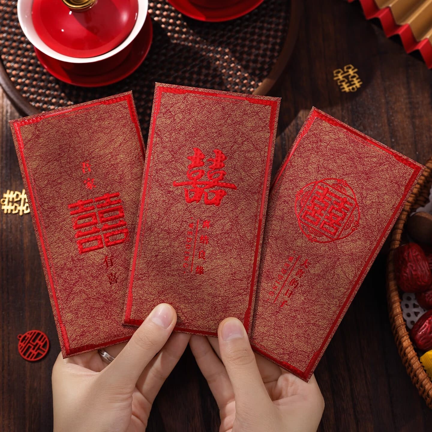 Red envelope for weddings, premium, for changing address and gate-blocking, new style with 'xi' character, for cash gifts and creative wedding use