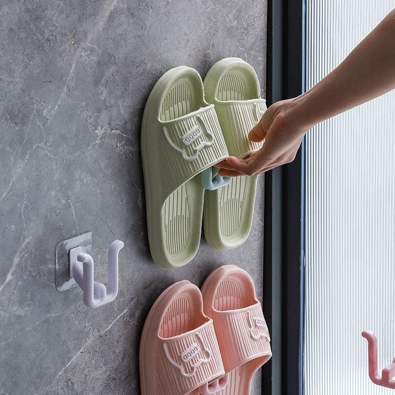 Bathroom Slipper Rack Wall-Mounted Shower Drainage Holder No-Drill Towel Rack Bathroom Storage