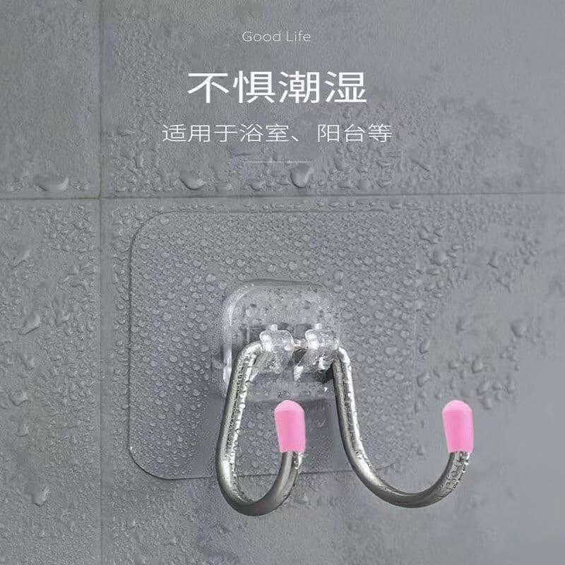 Stainless steel adhesive hooks, strong wall hooks for dorm rooms, multifunctional coat hooks, kitchen hooks, behind-door hooks