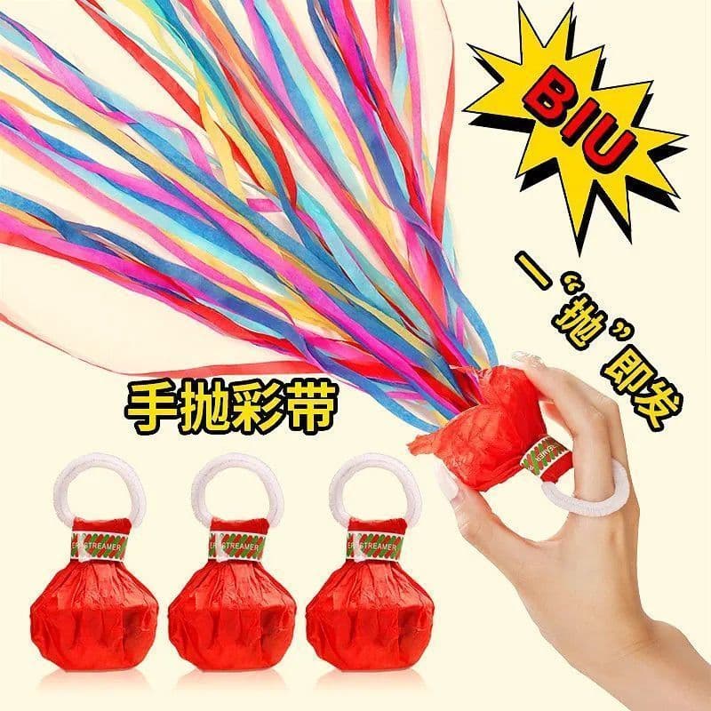 Hand-thrown ribbon streamer toss props for weddings, engagements, parties, birthdays and photo shoots