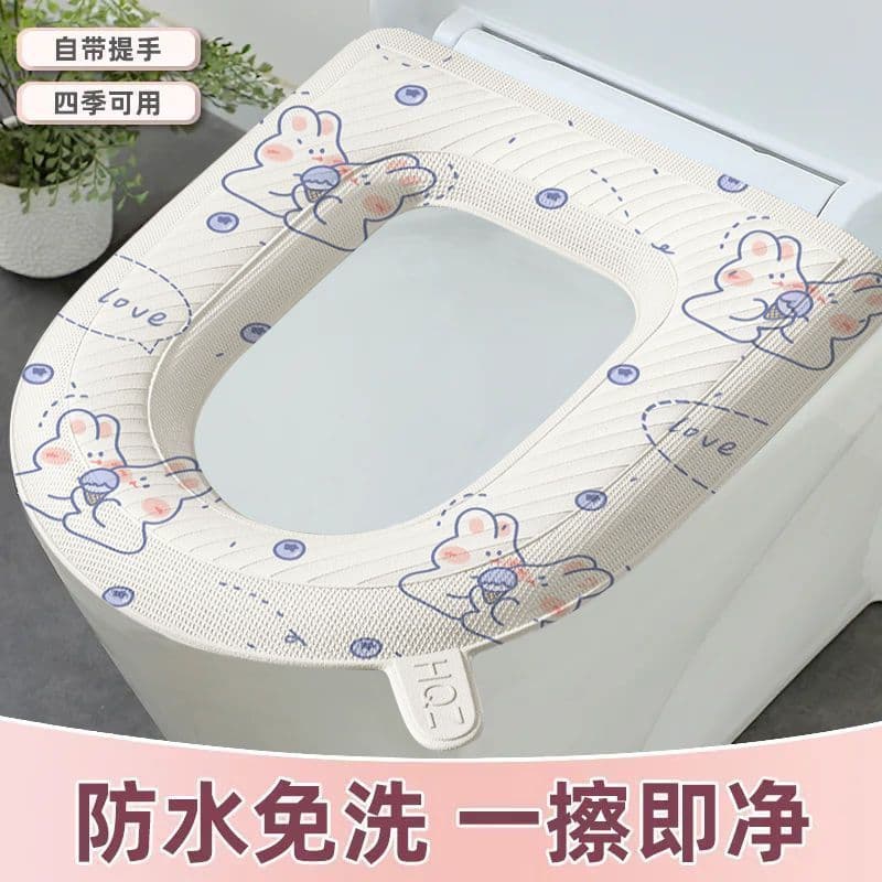 EVA waterproof toilet seat mat, thick, adhesive, printed, all-season