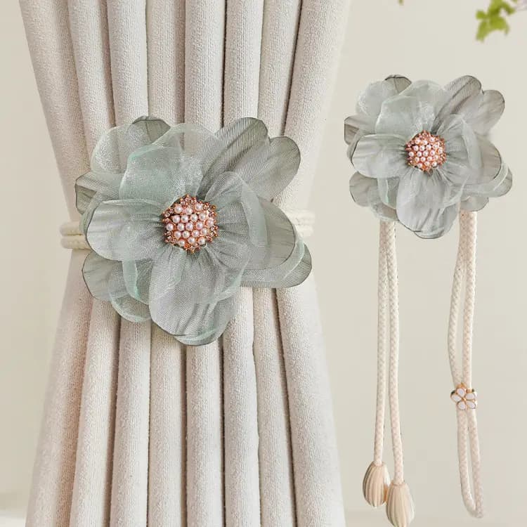 Floral Curtain Tie Backs Simple Adjustable Buckle Rope High-End Living Room Tea Room Curtain Decorative Cord